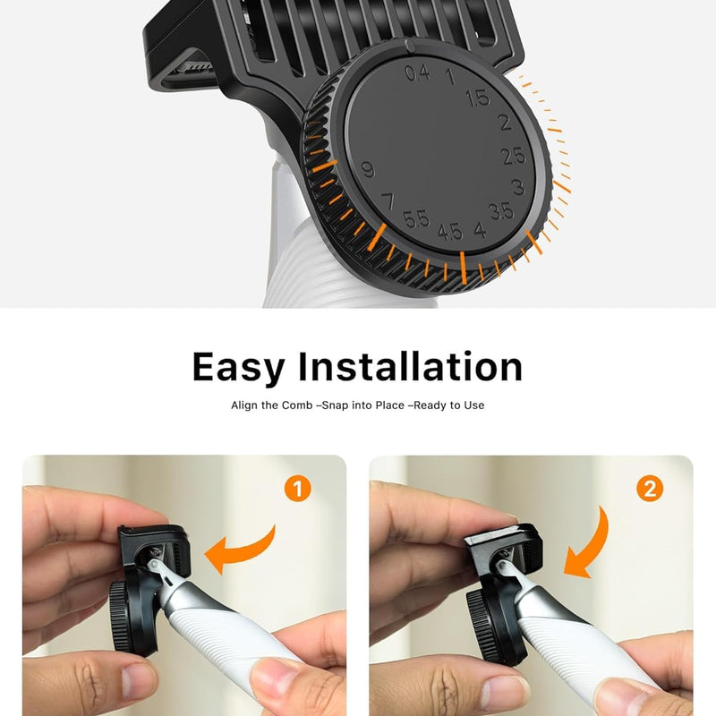 Trimcoo Magnetic Replacement Blades and 12 in 1 Adjustable Comb, Genuine Replacement Accessories for H1 & H3 Electric Shaver and Trimmer,2 Pack, White