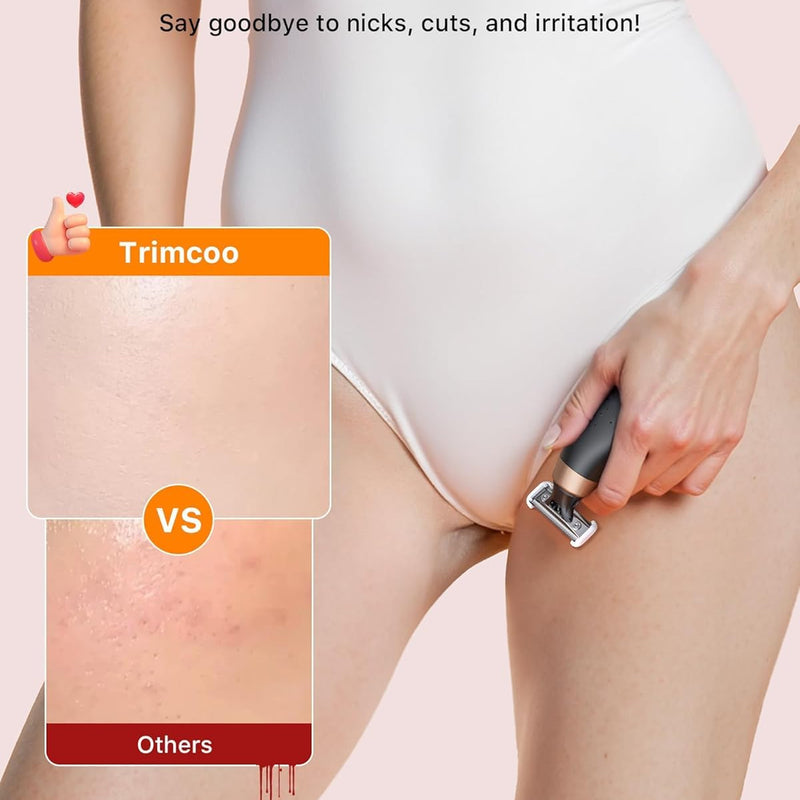 Trimcoo Magnetic Replacement Blade for Bikini Trimmer, Only Fit for H3 Bikini Trimmer Accessories, Wet/Dry, Easy to Clean,Head 1 Pack, 0mm Skin Protector, 3mm Body Comb-S-130501