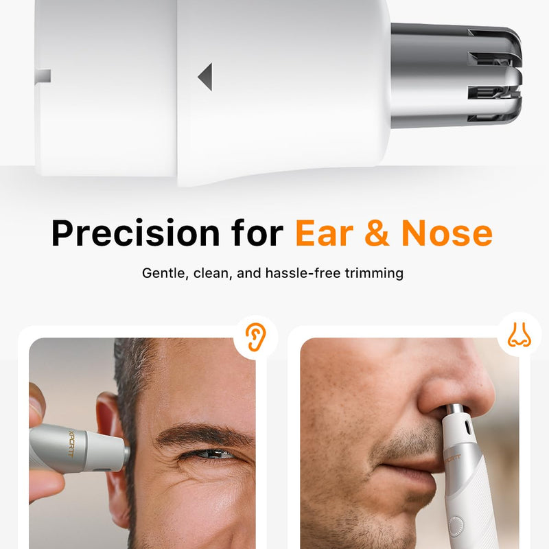 Trimcoo Genuine Magnetic Replacement Nose Hair Blades - Only Fit for H1 & H3 Body Hair Trimmer, Electric Nose & Ear Hair Trimmer, Easy Snap-On & Rinseable, Durable Stainless Steel, 1 Pack (White)