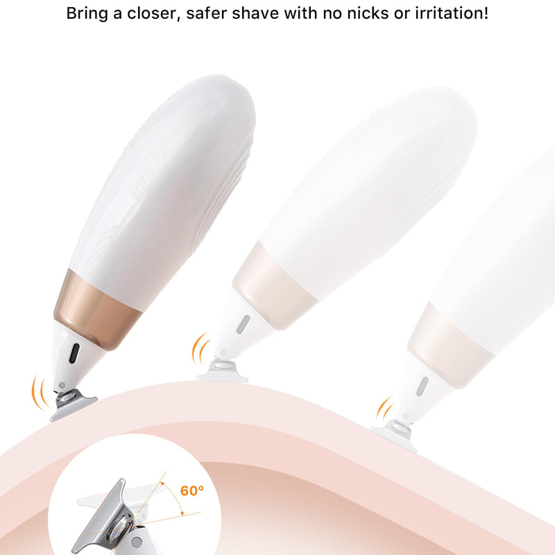 Trimcoo Magnetic Replacement Blades, Genuine Replacement Blades for H1 & H3 Electric Shaver and Trimmer, Easy Snap-On & Rinseable, Durable Stainless Steel, Trim, Edge and Shave, 2 Pack，White