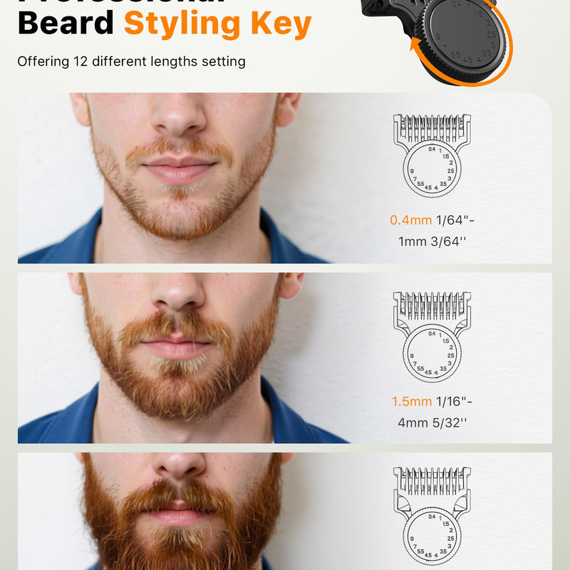 Trimcoo New 12 in 1 Adjustable Comb - Only Fit for Xpertt Trimmer for Men, 12 Precise Length Settings, Seamless Rotation, Effortless Pro - Grade Beard Shaping, 1 Pack-S-130505