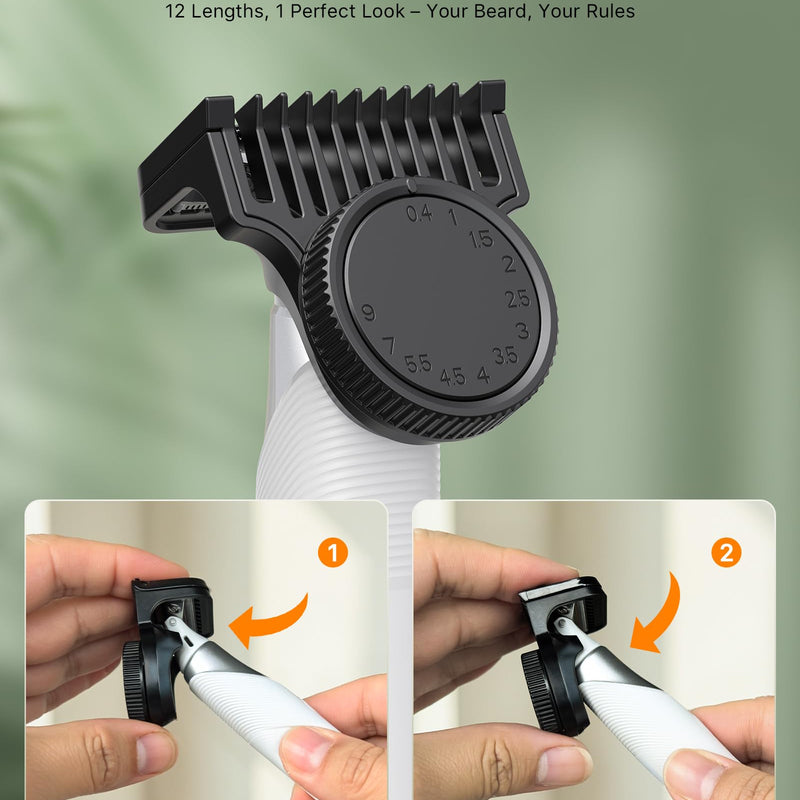 Trimcoo Magnetic Replacement Blades and 12 in 1 Adjustable Comb, Genuine Replacement Accessories for H1 & H3 Electric Shaver and Trimmer